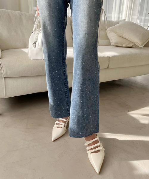 one after another NICE CLAUP(ワンアフターアナザーナイスクラップ)の「サイドレースアップストレッチデニム(デニムパンツ・レディース・ブルー系その他/ブルー/ライトブルー・SMALL/MEDIUM)」の19枚目の写真