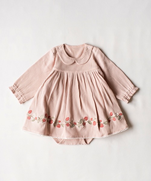 いちご刺繍 ロンパース（ロンパース）｜mocmof（モクモフ）の