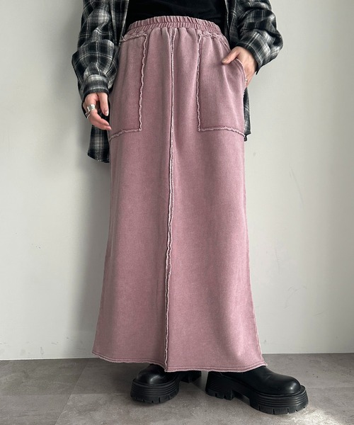 apres jour mignon(アプレジュールミニョン)の「切り替えピグメントナロースカート【ZOZOTOWN限定アイテム】(スカート・レディース・ベージュ/ピンク/杢グレー/ブラック・X-LARGE/SMALL/MEDIUM)」の4枚目の写真