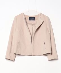 [未使用] JUSGLITTY アイボリー ノーカラージャケット ブランド古着】JUSGLITTY｜ジャスグリッティーのノーカラー