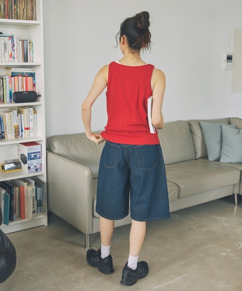 Unblend(アンブレンド)の「【Unblend】ダブルニー デニム ハーフパンツ(デニムパンツ・レディース・ブルー/ブルー系/ブラック・M/S)」の18枚目の写真