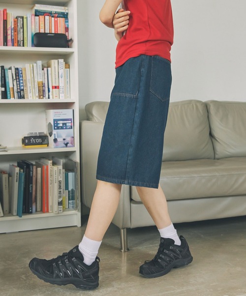 Unblend(アンブレンド)の「【Unblend】ダブルニー デニム ハーフパンツ(デニムパンツ・レディース・ブルー/ブルー系/ブラック・M/S)」の10枚目の写真