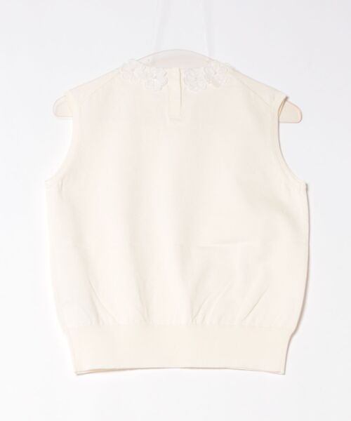 STRAWBERRY-FIELDS（ストロベリーフィールズ）の「フラワーモチーフノースリーブニット（ニット/セーター・レディース・ブラック/ホワイト系その他・2）」の3枚目の写真