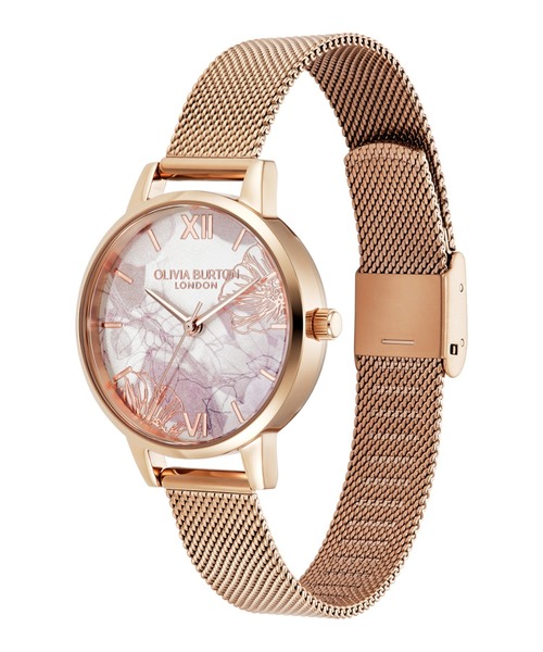 OLIVIA BURTON(オリビアバートン)の「「OLIVIA BURTON/オリビアバートン」シグネチャー -30mm イラストレイテッド /アブストラクトフローラル ローズゴールド メッシュ(アナログ腕時計・レディース・ゴールド系1/ゴールド系2・FREE)」の11枚目の写真