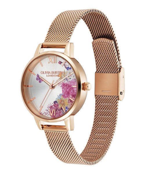 OLIVIA BURTON(オリビアバートン)の「「OLIVIA BURTON/オリビアバートン」シグネチャー -30mm イラストレイテッド /アブストラクトフローラル ローズゴールド メッシュ(アナログ腕時計・レディース・ゴールド系1/ゴールド系2・FREE)」の10枚目の写真
