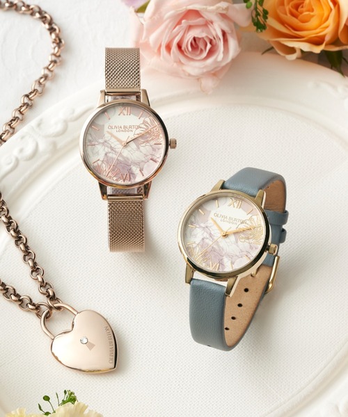 OLIVIA BURTON(オリビアバートン)の「「OLIVIA BURTON/オリビアバートン」シグネチャー -30mm イラストレイテッド /アブストラクトフローラル ローズゴールド メッシュ(アナログ腕時計・レディース・ゴールド系1/ゴールド系2・FREE)」の5枚目の写真