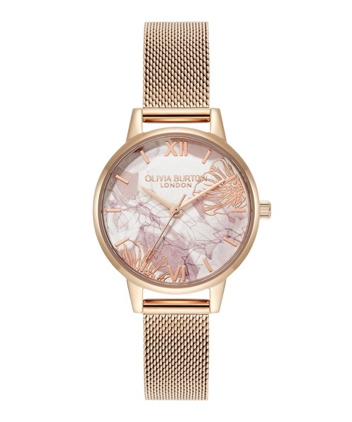 OLIVIA BURTON(オリビアバートン)の「「OLIVIA BURTON/オリビアバートン」シグネチャー -30mm イラストレイテッド /アブストラクトフローラル ローズゴールド メッシュ(アナログ腕時計・レディース・ゴールド系1/ゴールド系2・FREE)」の22枚目の写真