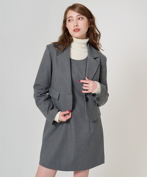 TINA：JOJUN（ティーナジョジュン）の「コンパクト テーラードジャケット TINA：JOJUN（テーラードジャケット・レディース・グレー/ネイビー・M）」の7枚目の写真