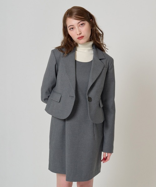 TINA：JOJUN（ティーナジョジュン）の「コンパクト テーラードジャケット TINA：JOJUN（テーラードジャケット・レディース・グレー/ネイビー・M）」の8枚目の写真