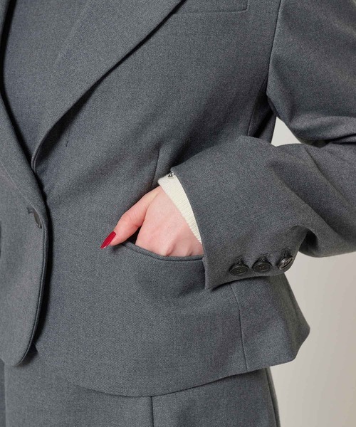 TINA：JOJUN（ティーナジョジュン）の「コンパクト テーラードジャケット TINA：JOJUN（テーラードジャケット・レディース・グレー/ネイビー・M）」の9枚目の写真