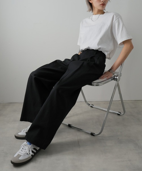 Y's ワイズ パンツ（その他） 黒x白(ドット) 2200124D0083 センタープレスワイドパンツ – YOKO CHAN