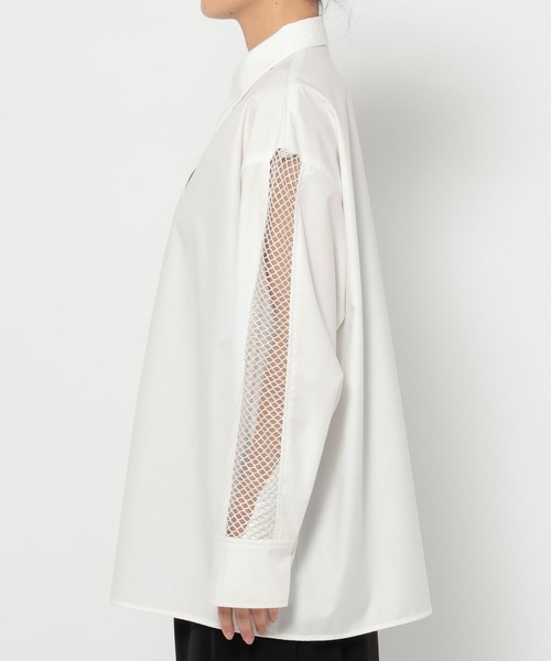 HARE（ハレ）の「メッシュキリカエビッグシャツ(HARE)（シャツ/ブラウス・レディース・ホワイト/ブラック/ブラック系その他・FREE）」の21枚目の写真