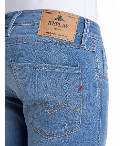 REPLAY（リプレイ）の「スリムフィットANBASSインディゴパワーストレッチデニム（デニムパンツ・メンズ・ブルー・W28xL32/W29xL32/W30xL32/W31xL32/W32xL32/W33xL32/W34xL32/W36xL32）」の8枚目の写真
