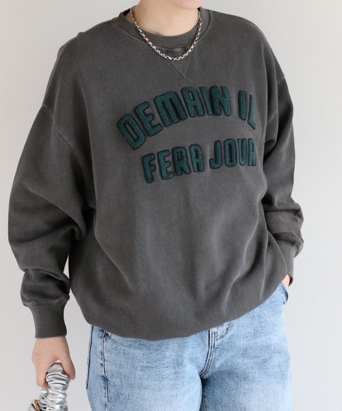 cepo(セポ)の「〈セットアップ対応〉16/10 サガラ刺繍スウェットプルオーバー(スウェット・レディース・チャコール/オフホワイト・M)」の2枚目の写真