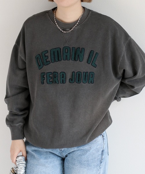 cepo(セポ)の「〈セットアップ対応〉16/10 サガラ刺繍スウェットプルオーバー(スウェット・レディース・チャコール/オフホワイト・M)」の5枚目の写真