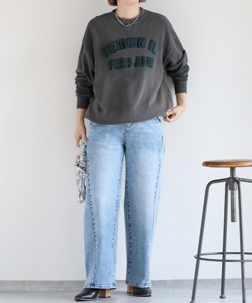 cepo(セポ)の「〈セットアップ対応〉16/10 サガラ刺繍スウェットプルオーバー(スウェット・レディース・チャコール/オフホワイト・M)」の11枚目の写真