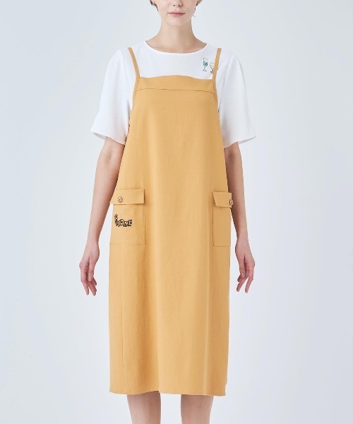 STUDIO PICONE(スタジオピッコーネ)の「刺繍ポケットジャンパースカート(ワンピース・レディース・ベージュ/オレンジ/ネイビー・M/L/LL)」の17枚目の写真