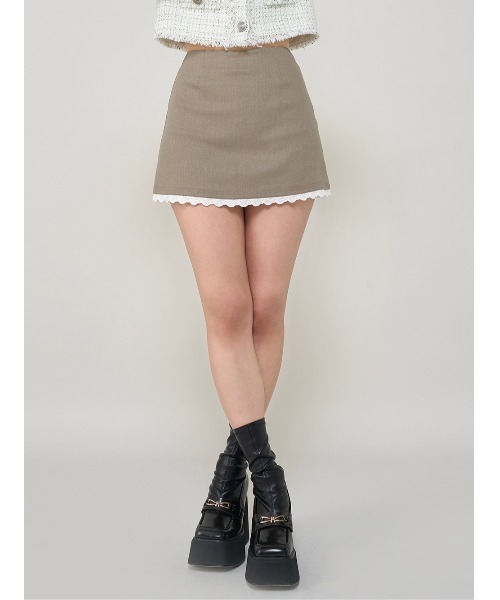Darich(ダーリッチ)の「ポケットリボンミニスカート(スカート・レディース・ブラック/モカ/グレー・S/M)」の3枚目の写真