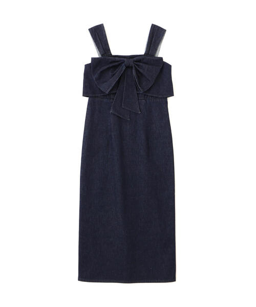 EDIT COLOGNE(エディットコロン)の「《EDIT COLOGNE》リボンデニムジャンスカ(ワンピース・レディース・ブラック/ダークネイビー・MEDIUM/SMALL)」の13枚目の写真