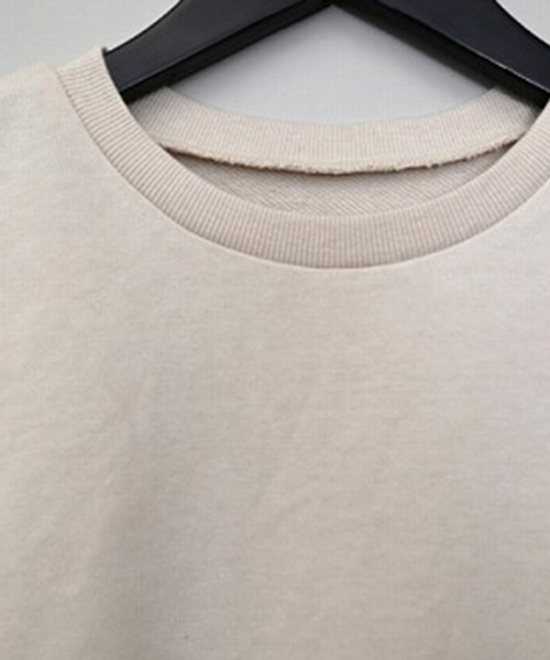 STYLEBLOCK(スタイルブロック)の「裏毛フレンチスリーブショートプルオーバー(Tシャツ/カットソー・レディース・チャコールグレー/ホワイト系その他/グレー/ブラック・M)」の6枚目の写真
