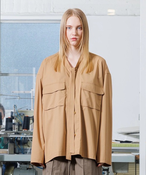 VOAAOV(ヴォアーブ)の「【VOAAOV】T/R TYPEWRITER Ribbon Shirt(シャツ/ブラウス・メンズ・チャコールグレー/グレー/ブラック/ベージュ・2/1)」の4枚目の写真