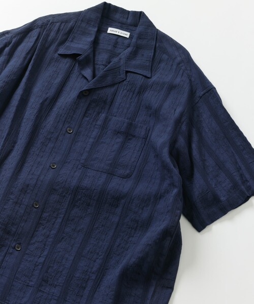 FREAK'S STORE（フリークスストア）の「限定展開 Relax Fit リラックスフィット 総柄 ジャガード オープンカラーシャツ（シャツ/ブラウス・メンズ・ネイビー/チャコールグレー/ブラウン/ブラック・LARGE/MEDIUM/SMALL）」の4枚目の写真