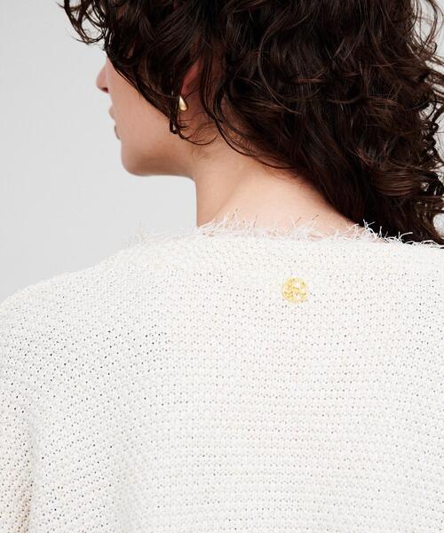 cloenc（クロエンス）の「【手洗い可】ツイードニットカーディガン（カーディガン/ボレロ・レディース・アイボリー/ブルー系その他・02）」の8枚目の写真