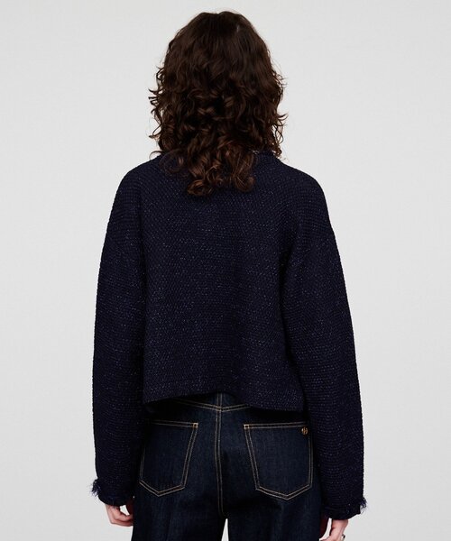 cloenc（クロエンス）の「【手洗い可】ツイードニットカーディガン（カーディガン/ボレロ・レディース・アイボリー/ブルー系その他・02）」の12枚目の写真