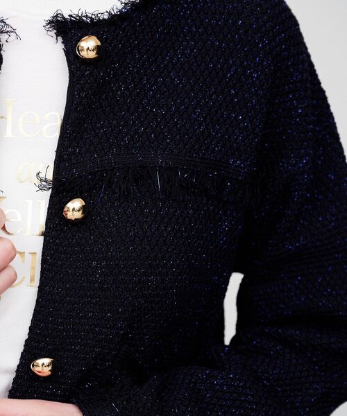 cloenc（クロエンス）の「【手洗い可】ツイードニットカーディガン（カーディガン/ボレロ・レディース・アイボリー/ブルー系その他・02）」の15枚目の写真