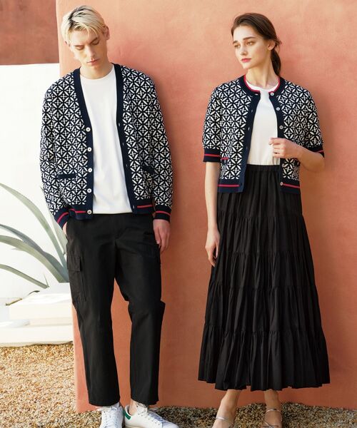 DRESSTERIOR(ドレステリア)の「オーバーラップサークル ジャカード ニットカーディガン(カーディガン/ボレロ・メンズ・ネイビー系・91/92/90/94)」の3枚目の写真