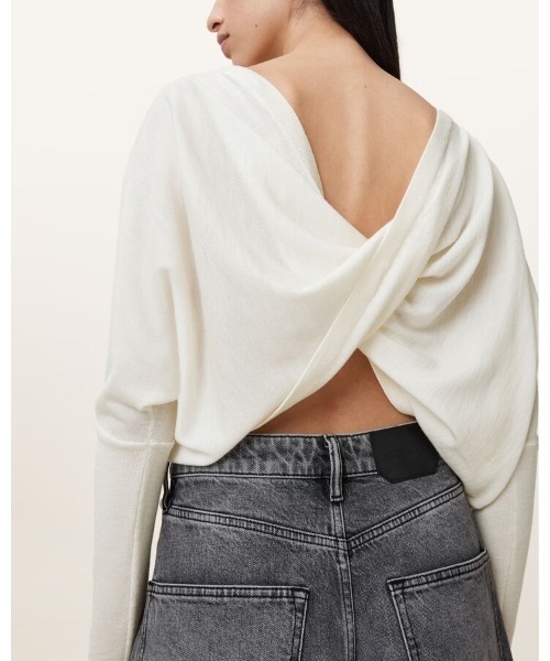 ALLSAINTS(オールセインツ)の「JULIEANA V NECK WRAP JUMPER | JULIEANA Vネック ラップ ニット・セーター(ニット/セーター・レディース・ホワイト・S/M/L/XS)」の2枚目の写真