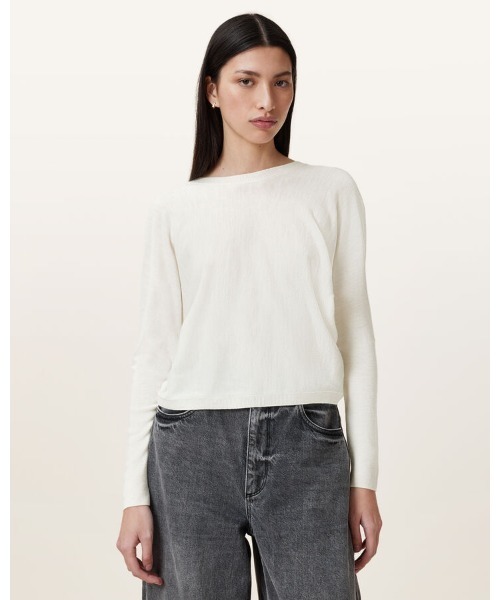 ALLSAINTS(オールセインツ)の「JULIEANA V NECK WRAP JUMPER | JULIEANA Vネック ラップ ニット・セーター(ニット/セーター・レディース・ホワイト・S/M/L/XS)」の3枚目の写真