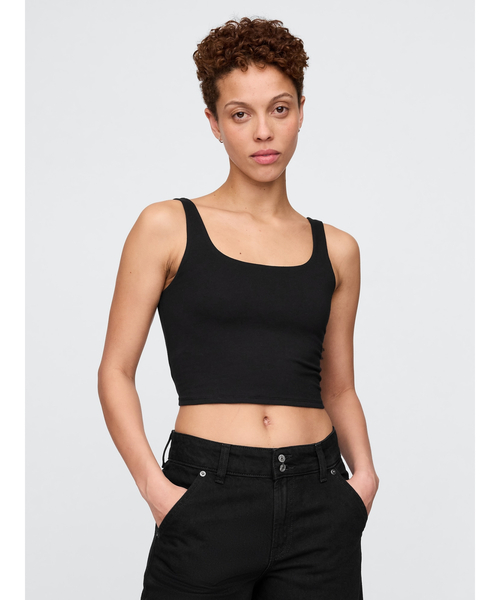 H beauty&youth リブ キャミソール ブラック BEAUTY&YOUTH UNITED ARROWS - H beauty&youth リブ