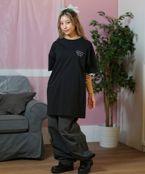 ROXY（ロキシー）の「ROXY/ロキシーTシャツワンピース RDR252032（ワンピース・レディース・オリーブ/ブラック/ナチュラル・L/M）」の4枚目の写真