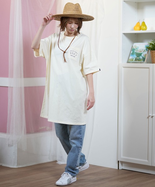 ROXY（ロキシー）の「ROXY/ロキシーTシャツワンピース RDR252032（ワンピース・レディース・オリーブ/ブラック/ナチュラル・L/M）」の6枚目の写真