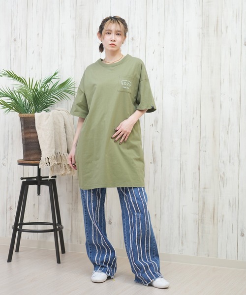 ROXY（ロキシー）の「ROXY/ロキシーTシャツワンピース RDR252032（ワンピース・レディース・オリーブ/ブラック/ナチュラル・L/M）」の9枚目の写真