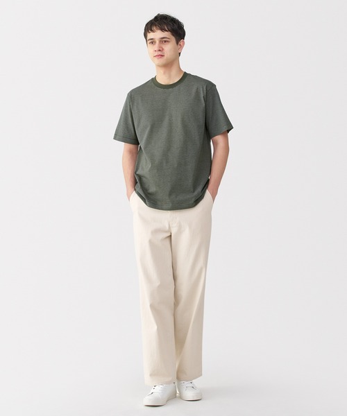 無印良品(ムジルシリョウヒン)の「紳士 天竺編みクルーネック半袖Tシャツ(ボーダー)(Tシャツ/カットソー・メンズ・ホワイト系/ブラック系/グレー系/ダークグリーン系/ブルー系/ブラウン系/グレー系1・S/M/L/XL)」の19枚目の写真