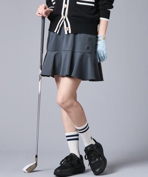 裾フレアスカート(アンダーパンツ付)＜大きいサイズ有＞シックスタイルゴルフ