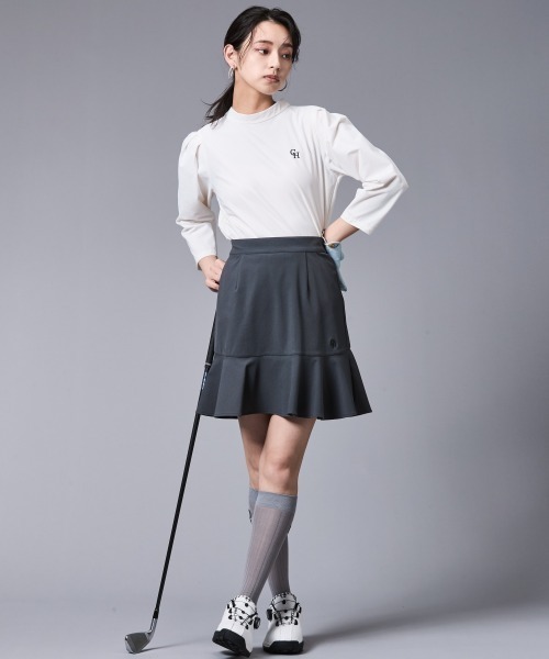 CHIC STYLE（シックスタイル）の「裾フレアスカート(アンダーパンツ付)＜大きいサイズ有＞シックスタイルゴルフ（スカート・レディース・ブラック/グレー・5L/4L/3L/LL/L/M）」の15枚目の写真