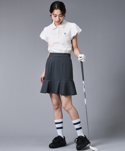 CHIC STYLE（シックスタイル）の「裾フレアスカート(アンダーパンツ付)＜大きいサイズ有＞シックスタイルゴルフ（スカート・レディース・ブラック/グレー・5L/4L/3L/LL/L/M）」の18枚目の写真