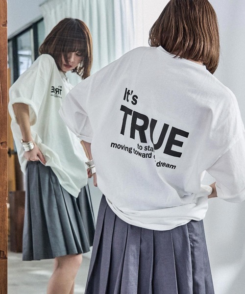 Fashion Letter(ファッションレター)の「ロゴプリントTee(Tシャツ/カットソー・レディース・ブラック/オフホワイト・M)」の2枚目の写真