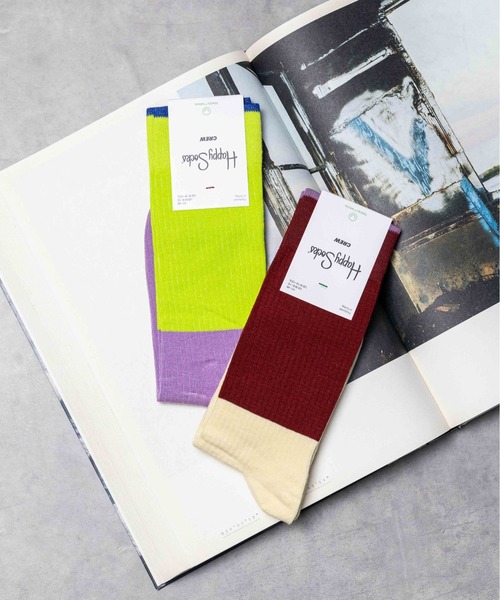 Happy Socks（ハッピーソックス）の「【RS】【HAPPY SOCKS】シンプルデザインソックス（ソックス/靴下・レディース・ライラック/ワインレッド・MEDIUM）」の3枚目の写真