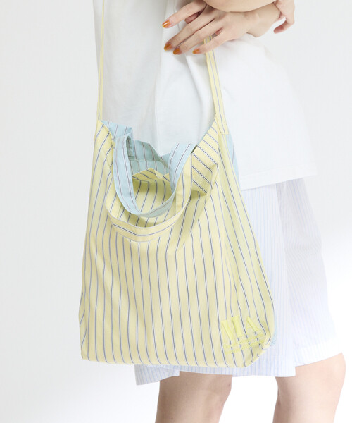 Firsthand（ファーストハンド）の「MA Firsthand/マ ファーストハンド STOCK FABRIC EMBROIDERY BAG / ストックファブリックエンブロイダリーバッグ / シャツ地2WAYトート（トートバッグ・レディース・ネイビー/イエロー/ブルー・FREE）」の4枚目の写真