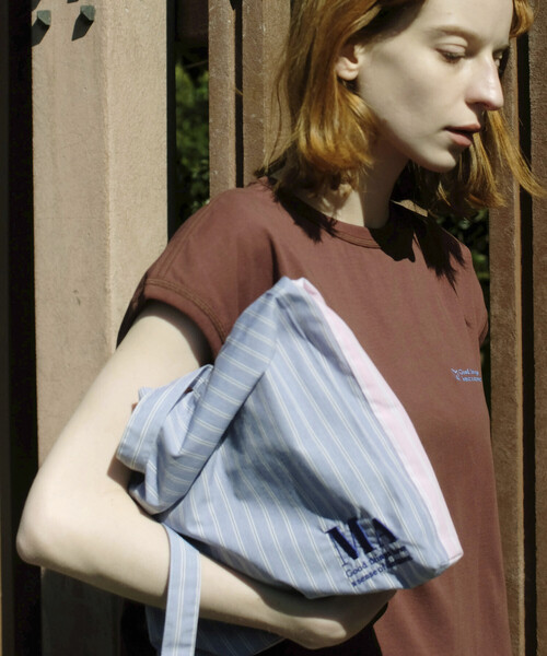 Firsthand（ファーストハンド）の「MA Firsthand/マ ファーストハンド STOCK FABRIC EMBROIDERY BAG / ストックファブリックエンブロイダリーバッグ / シャツ地2WAYトート（トートバッグ・レディース・ネイビー/イエロー/ブルー・FREE）」の7枚目の写真