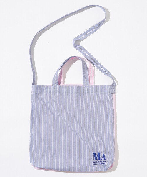 Firsthand（ファーストハンド）の「MA Firsthand/マ ファーストハンド STOCK FABRIC EMBROIDERY BAG / ストックファブリックエンブロイダリーバッグ / シャツ地2WAYトート（トートバッグ・レディース・ネイビー/イエロー/ブルー・FREE）」の10枚目の写真