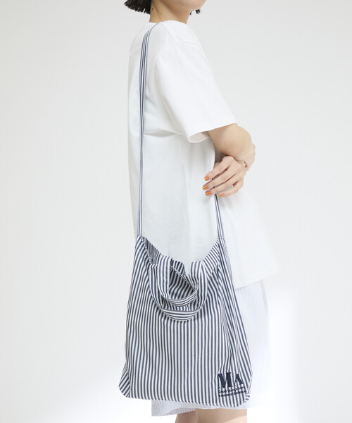 Firsthand（ファーストハンド）の「MA Firsthand/マ ファーストハンド STOCK FABRIC EMBROIDERY BAG / ストックファブリックエンブロイダリーバッグ / シャツ地2WAYトート（トートバッグ・レディース・ネイビー/イエロー/ブルー・FREE）」の11枚目の写真