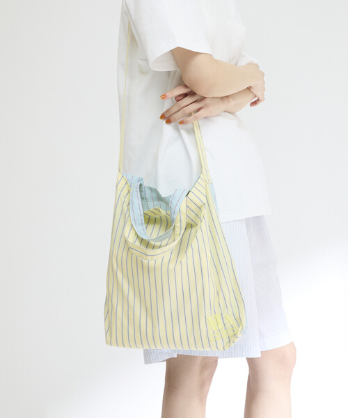 Firsthand（ファーストハンド）の「MA Firsthand/マ ファーストハンド STOCK FABRIC EMBROIDERY BAG / ストックファブリックエンブロイダリーバッグ / シャツ地2WAYトート（トートバッグ・レディース・ネイビー/イエロー/ブルー・FREE）」の12枚目の写真