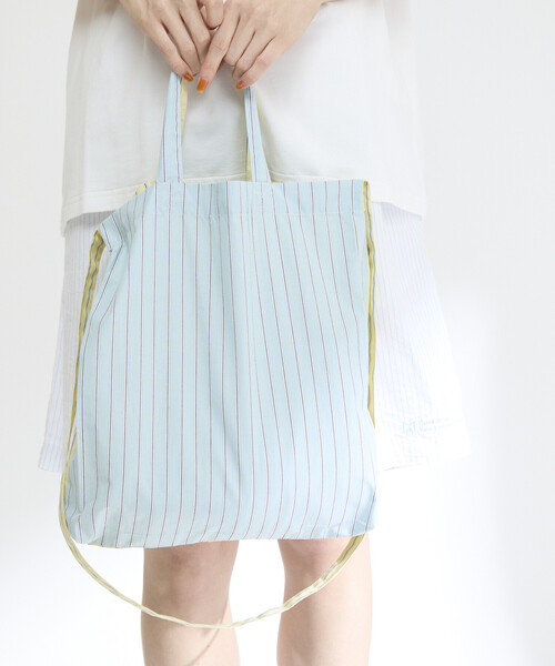 Firsthand（ファーストハンド）の「MA Firsthand/マ ファーストハンド STOCK FABRIC EMBROIDERY BAG / ストックファブリックエンブロイダリーバッグ / シャツ地2WAYトート（トートバッグ・レディース・ネイビー/イエロー/ブルー・FREE）」の14枚目の写真