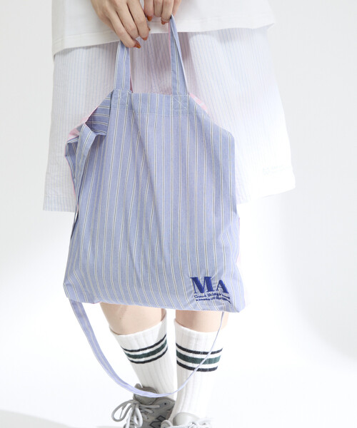 Firsthand（ファーストハンド）の「MA Firsthand/マ ファーストハンド STOCK FABRIC EMBROIDERY BAG / ストックファブリックエンブロイダリーバッグ / シャツ地2WAYトート（トートバッグ・レディース・ネイビー/イエロー/ブルー・FREE）」の16枚目の写真