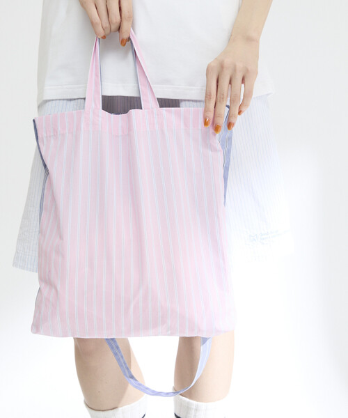 Firsthand（ファーストハンド）の「MA Firsthand/マ ファーストハンド STOCK FABRIC EMBROIDERY BAG / ストックファブリックエンブロイダリーバッグ / シャツ地2WAYトート（トートバッグ・レディース・ネイビー/イエロー/ブルー・FREE）」の17枚目の写真